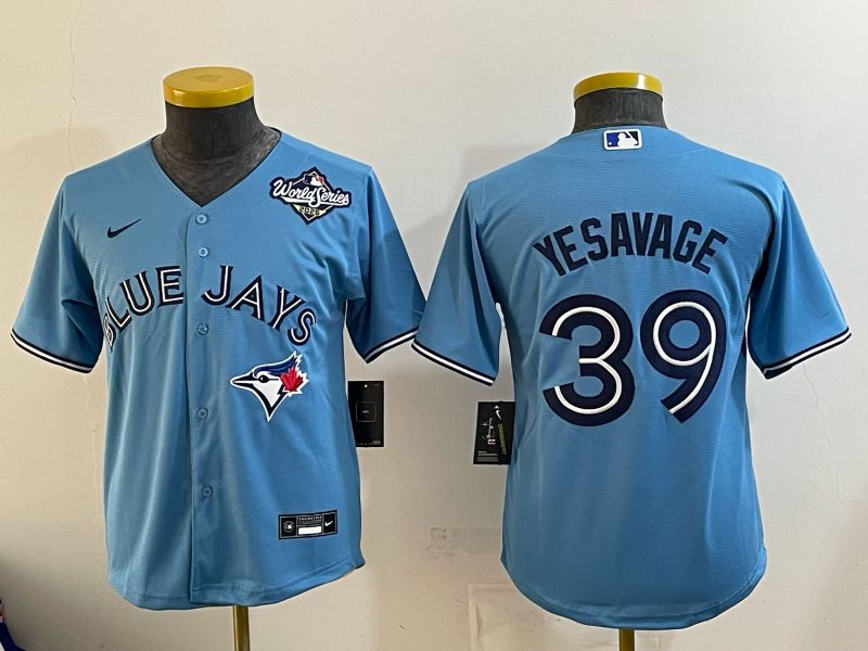 Youth Toronto Blue Jays #39 Yesavage Light Blue Game 2026 Nike MLB Jersey style 06->youth mlb jersey->Youth Jersey